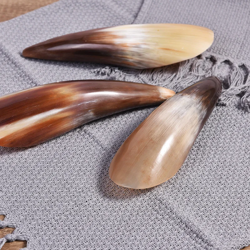 1Pc Natural Buffalo Horn No Stress Guasha Massage Tool Acupuncture Spa Therapy Gua Sha Massager Scraping Board Health Care
