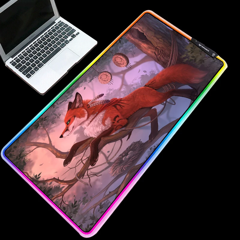 Mairuige Rgb Mouse Pad Luce Fredda Led Color Lock Ricarica Usb Rosso Anime Home Computer Desk Mat Tappeto Per Laptop Retro In Gomma