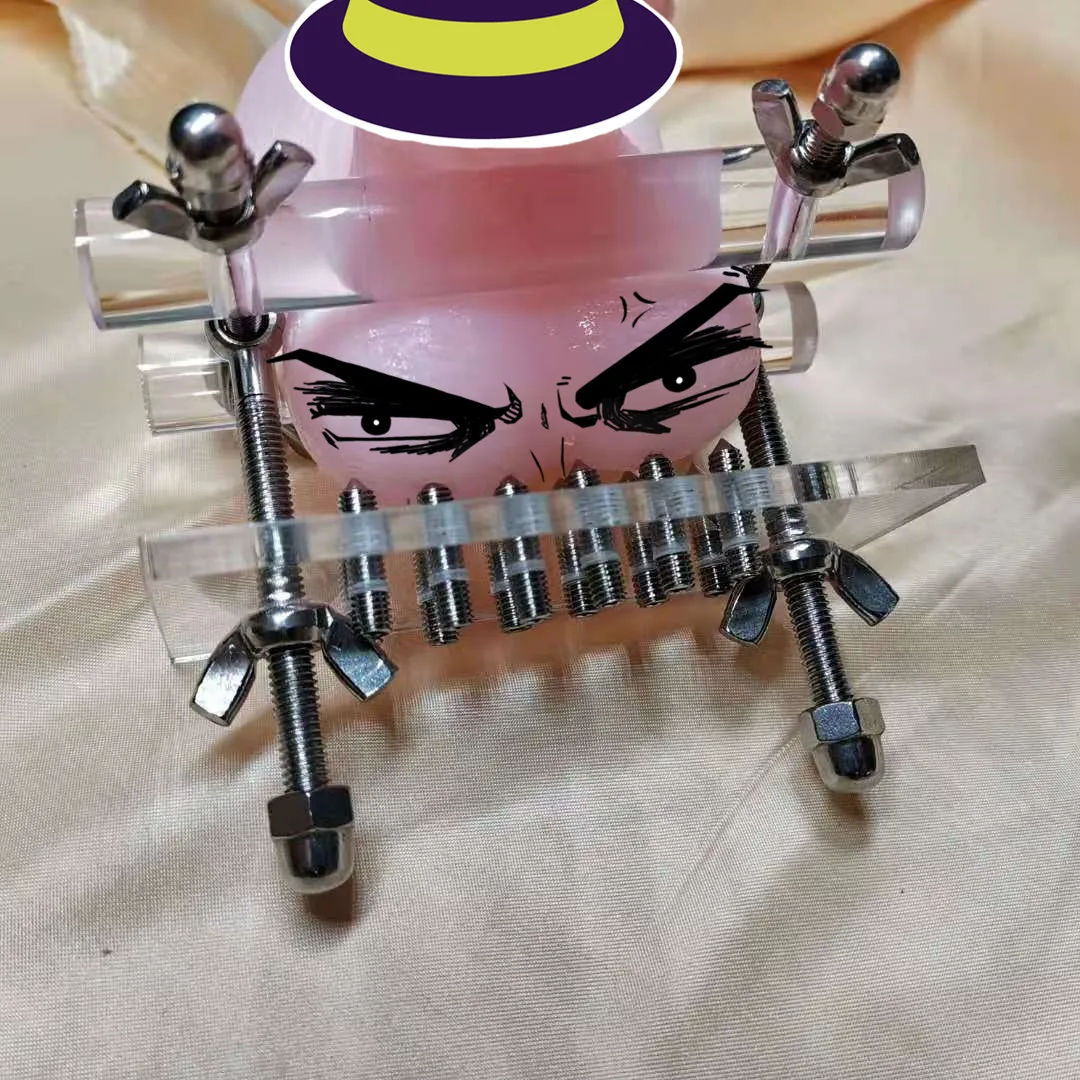 Giocattoli Del Sesso Acrilico Cbt Cock & Ball Barella Scrotal Fixture Ball Smasher Sm Crusher Con Viti