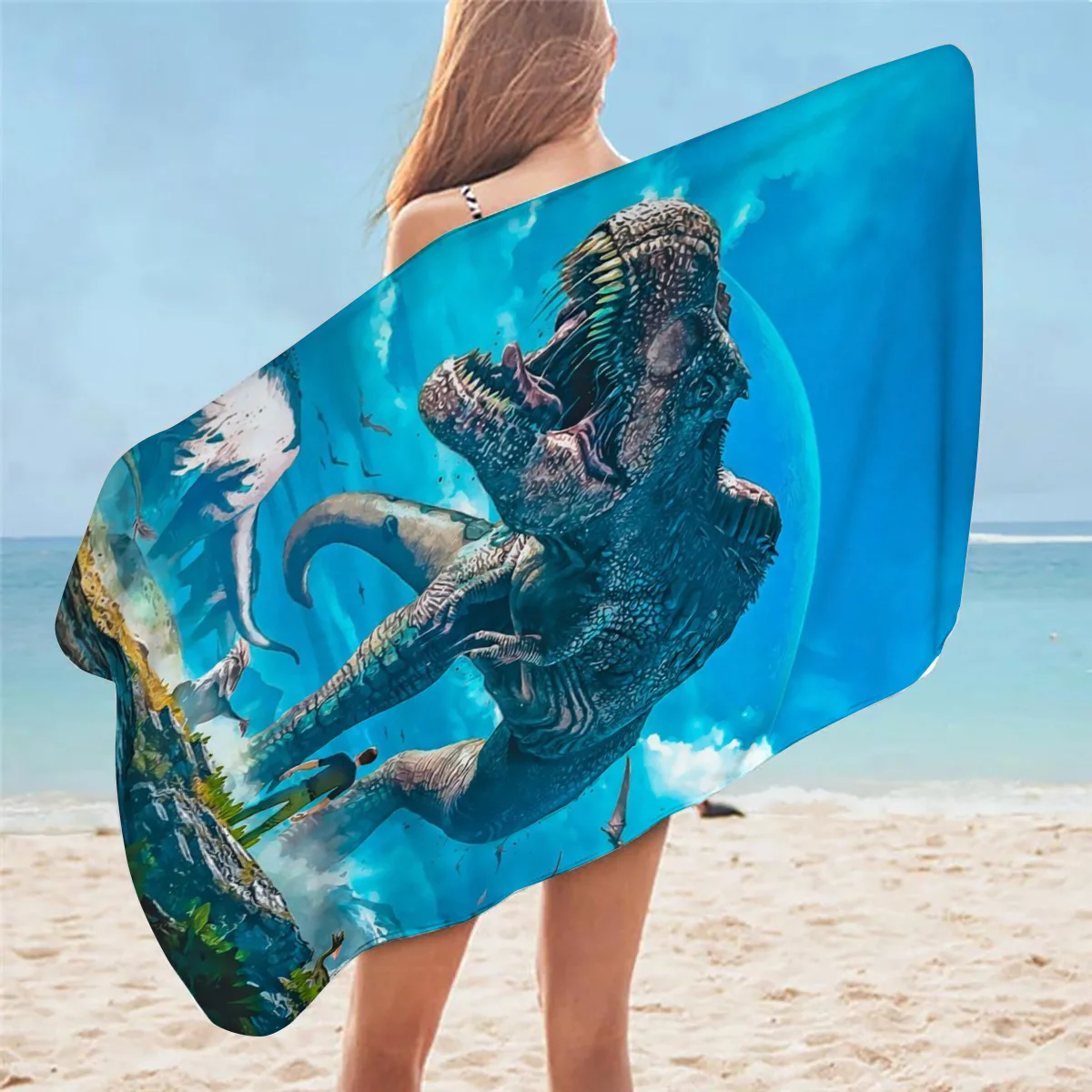 Ark Survival Evolved Comodi Asciugamani Da Bagno Donna Telo Mare Set Da Bagno Per La Palestra Dei Bagni Degli Ospiti Della Famiglia