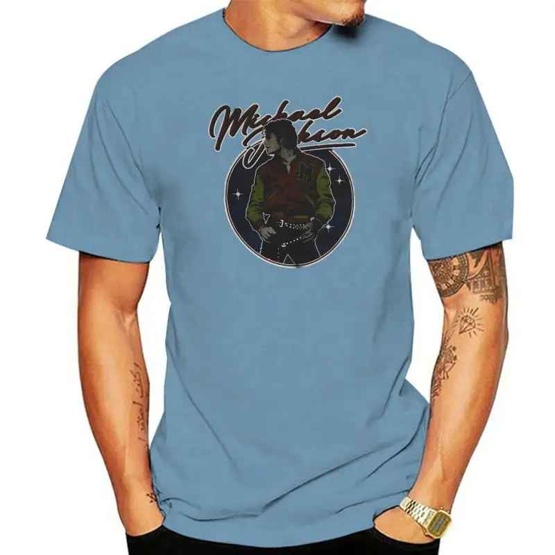 Michael Jackson Mens Mj Thriller Varsity Jacket T-Shirt Nera Festiva Tee Shirt