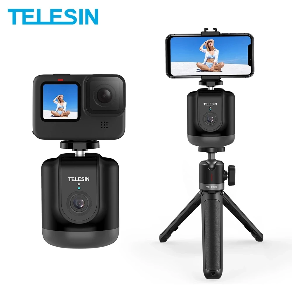 Telescopin Rotazione A 360 ° Selfie Shooting Gimbal Smart Auto Face Object Tracking Per Gopro 12 11 10 Dji Action 4 Camera Iphone 15 14