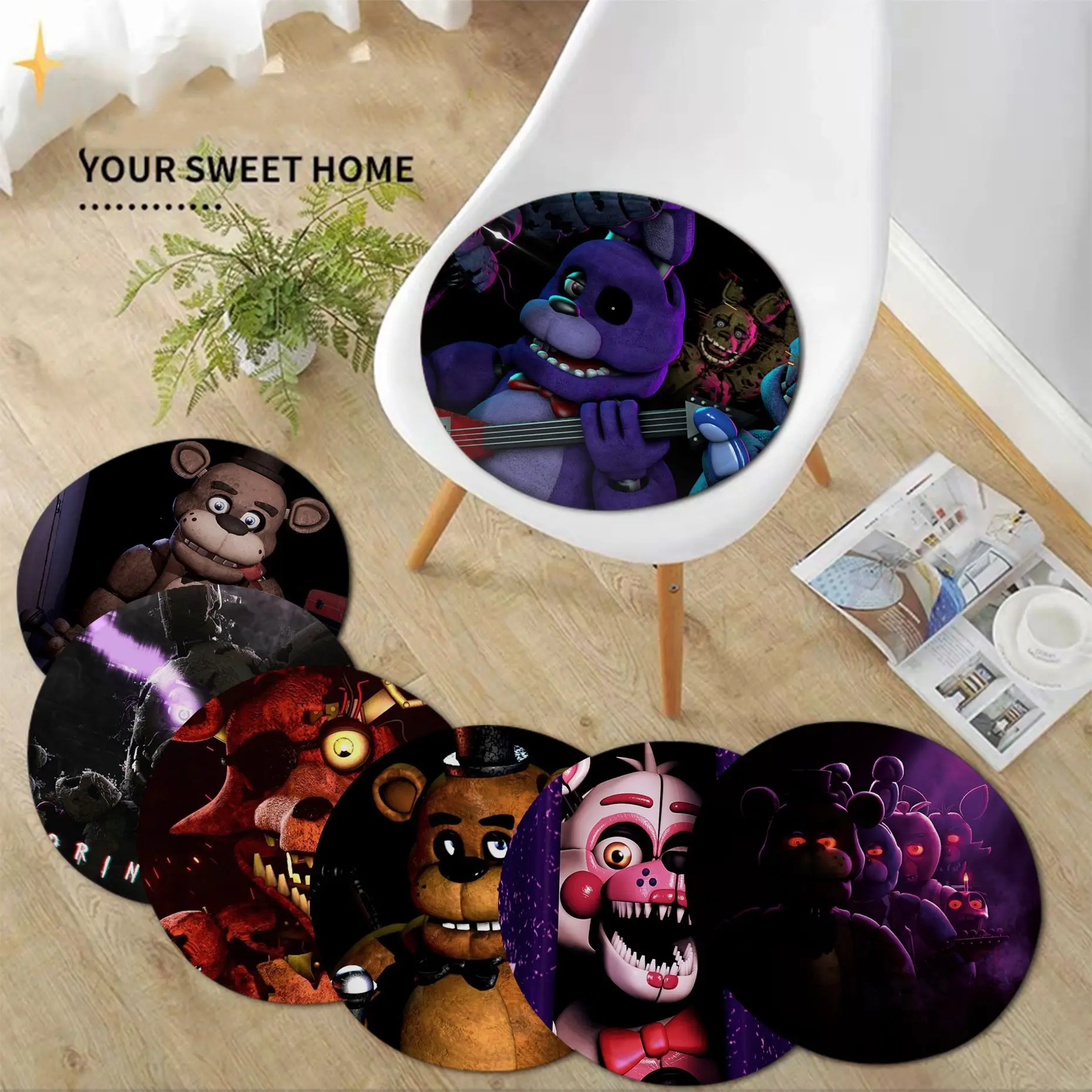 Cartone F-Fives N-Nights At Freddy'S Cushion Mat European Sgabello Pad Patio Home Kitchen Office Chair Seat 40X40Cm Chair Mat Pad