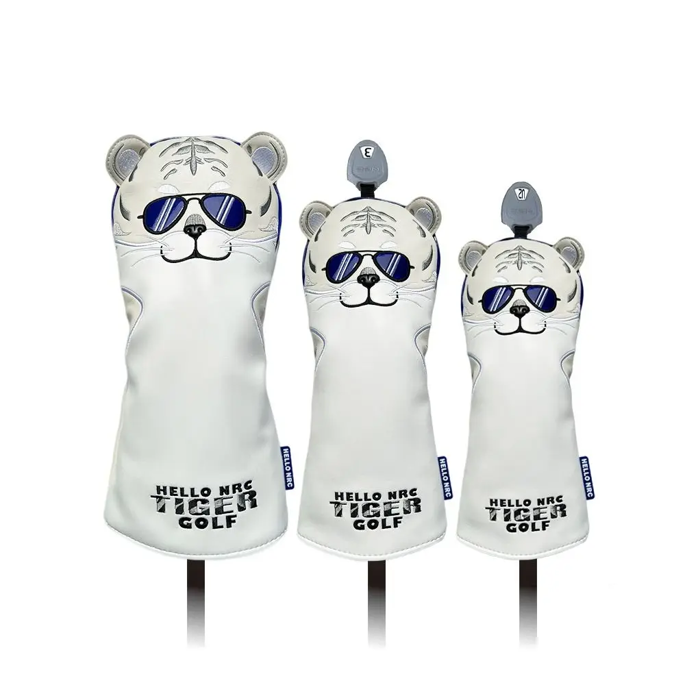 Custodia Da Golf Morbida E Resistente In Pelle Tiger Per Driver Fairway Hybrid Waterproof Protector Set Copricapo Da Golf