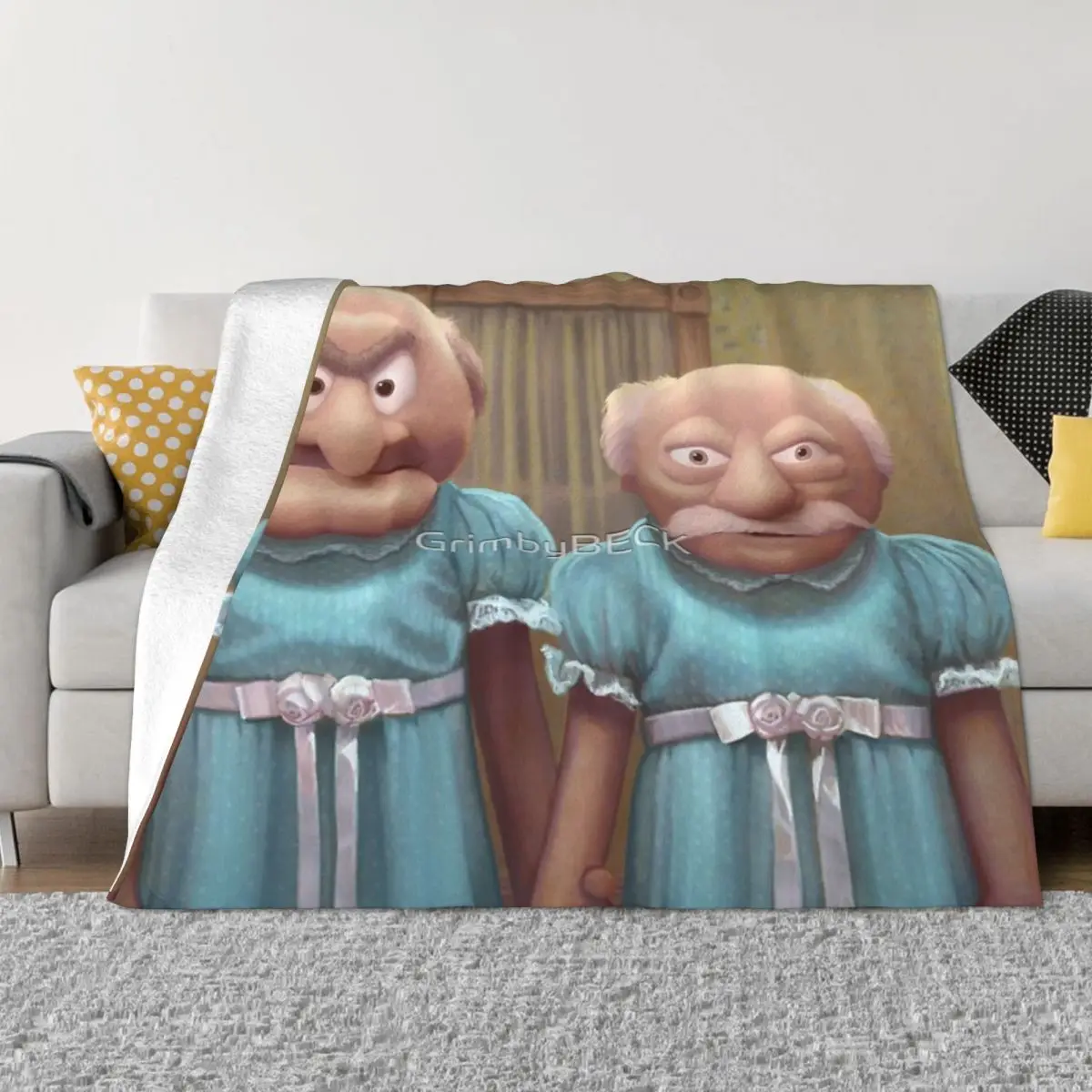 Muppet Maniac - Statler & Waldorf As The Grady Twins Una Coperta In Micro Pile Ultra-Morbida