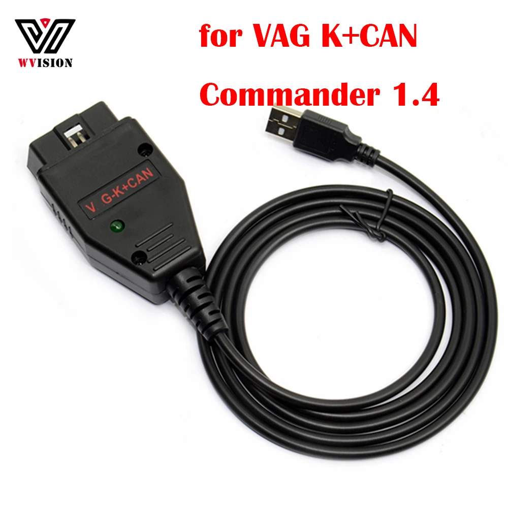 Per Vag K + Can Commander 1.4 Strumento Scanner Diagnostico Obd2 Cavo Obdii Vag 1.4 Com Per Interfaccia Scanner Vag Com K-Line