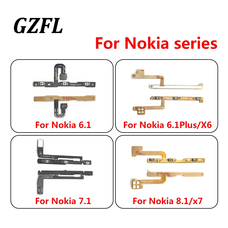 Power On Off Volume Pulsante Laterale Chiave Cavo Flessibile Per Nokia 6.1 7.1 8.1 Plus X6 X7 Parti Di Ricambio