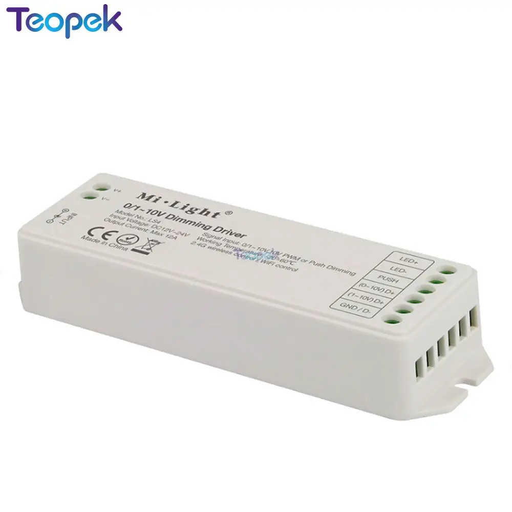 Miboxer Ls4 Led Dimming Driver Pwm O Push Dimming Segnale Di Ingresso Ha Condotto Il Regolatore 0/1 ~ 10V Per Singolo Colore Ha Condotto La Striscia