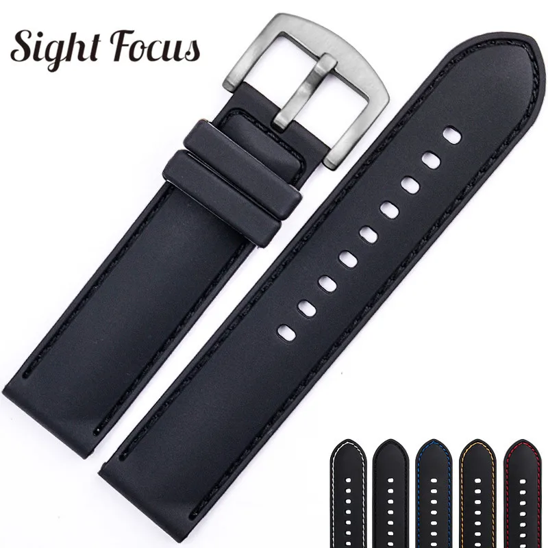 Colore Cucita Cinturini Per Tissot Armani Orologio Di Gomma Di Silicone Wristband Cinghia Cinghie Degli Uomini Di Ricambio Cinghie Braccialetto Montre