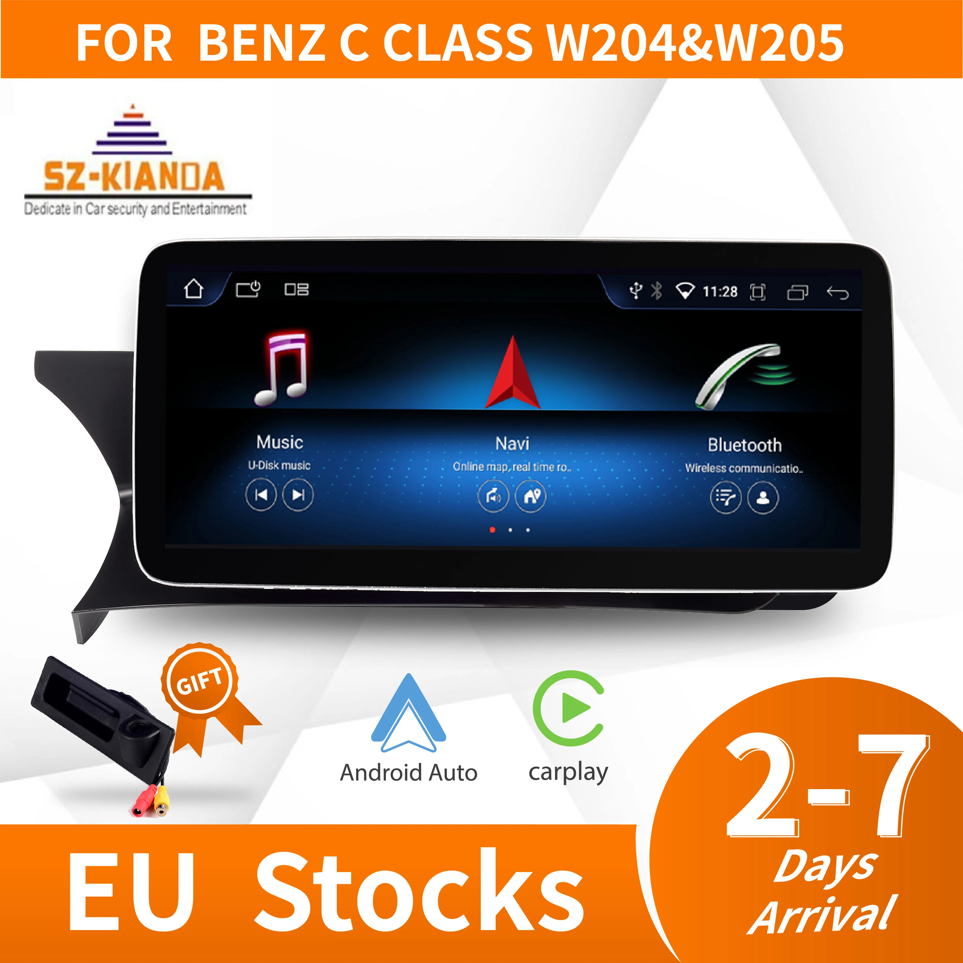 Wireless Carplay Android 12 Gps Per Auto Navi Per Mercedes C200 C180 W204 W205 Wifi 4G Sim Google Touch Screen Multimedia Stereo