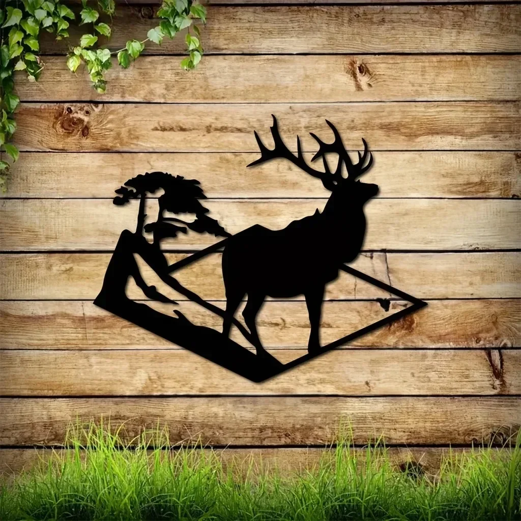 Metal Deer Art Home Decor Forest Deer Metal Wall Decor Metal Forest Deer Sign Forest Sign Iron Wall Hanging Decoration Camera Da Letto W