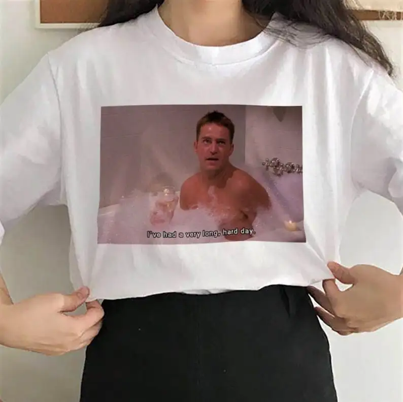 Friends Chandler T Shirt Abbigliamento Estetico Vestiti Grunge Bing Maniche Lunghe O Corte