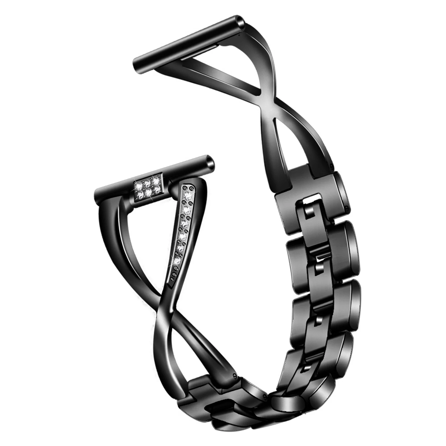 Cinturino Per Orologio Da 20Mm Per Samsung Galaxy Watch Cinturino Attivo In Acciaio Inossidabile Lady Women Bling Diamond Band Strap(D)