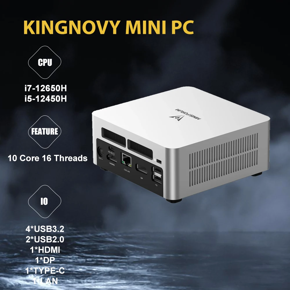 Minisforum Npb6 Mini Pc Intel Core I7-13620H I7-12650H 10 Core 16 Thread 2 * Porte Hdmi 2 * Porta Usb4 8K @ 60Hz Type-C 4 * Usb Tipo A
