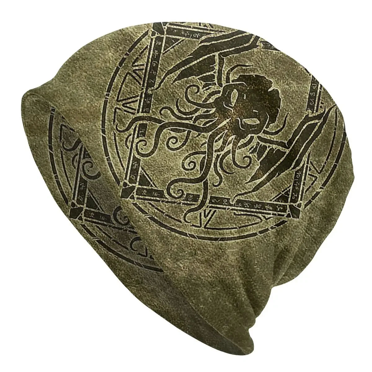 Cthulhu Design Old Leather Bonnet Hats Cappello Lavorato A Maglia Hip Hop Ski Eldritch Horror Dark Elder Cap Tentacles God Skullies Berretti Cappello