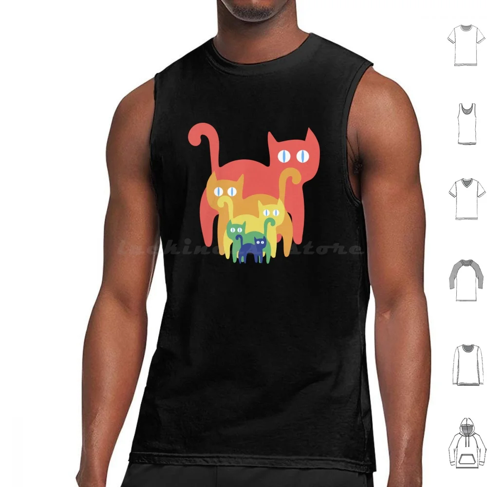 Rainbow Cats Canotte Gilet Senza Maniche Arcobaleno Lgb Pride Cats Crazy Cat Lady Colorful Kitties Cat Colorful Rainbow Cats Pride