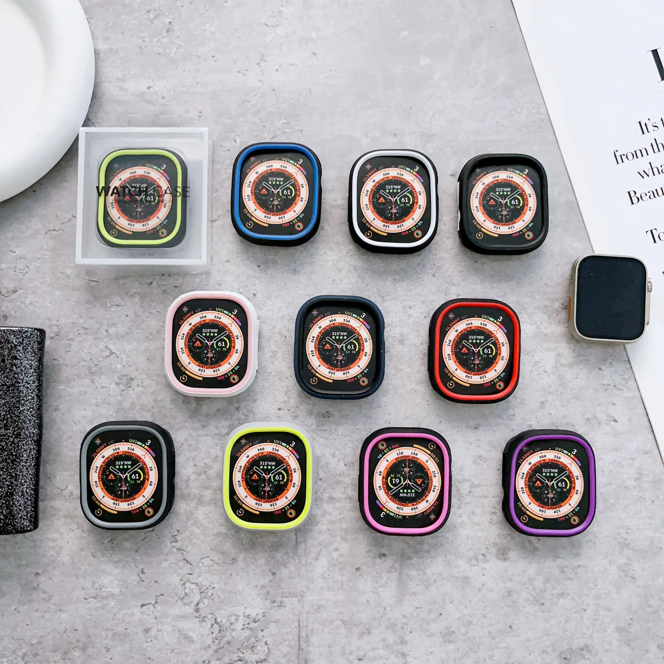 La Cassa Dell'Orologio A Due Colori È Adatta Per Iwatch Ultra 49Mm Apple 38/40 Mm4 1/45 Mm4 2/44Mm Smart Watch Case Anti Collisione