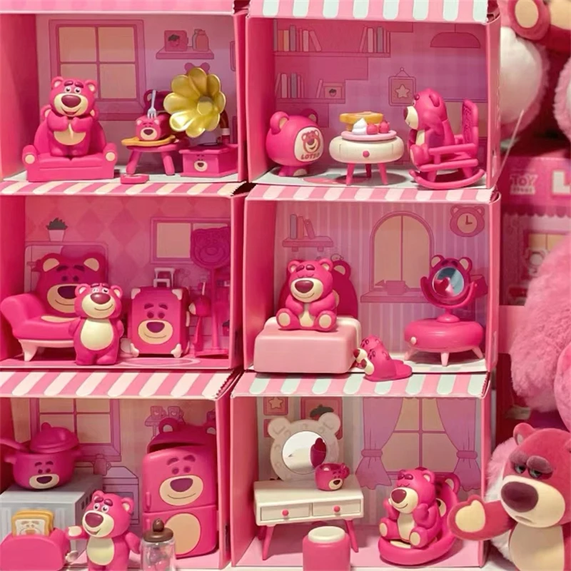 Disney Pixar Lotso Strawberry Bear Lotso Room Action Figure Toys Bambole Regali Di Natale Per Bambini Lotso Bear Doll Ornament Model
