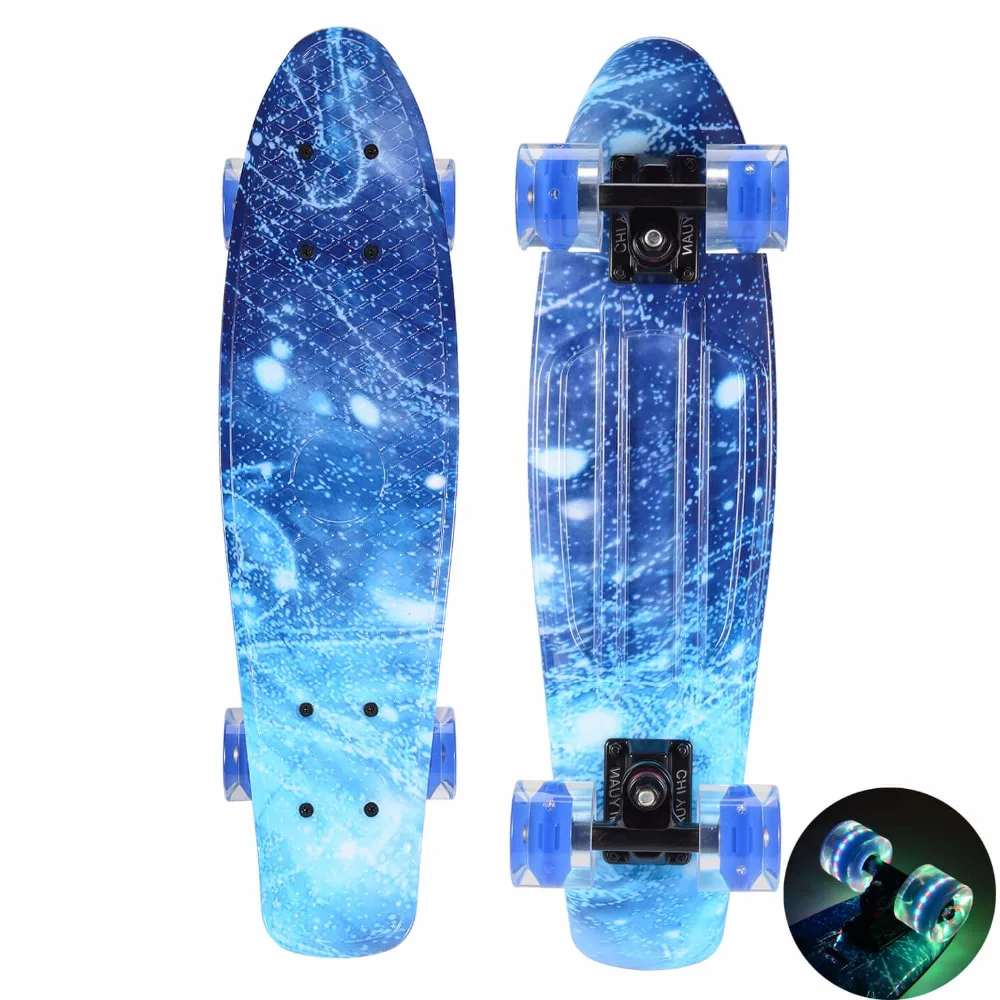 Space Galaxy Penny Board Mini Cruiser Plastic Skateboard 22 "X 6" Retro Longboard Skate Long Board Graphic Printed