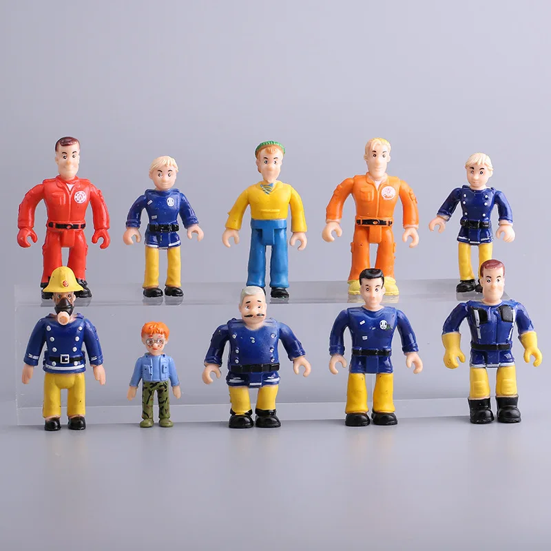 10 Pz/Borsa British Anime Fireman Sam Action Figures Con Steele Elvis Penny Normanno Per Ragazzi Figurine Decor Giocattoli Per Bambini Regalo