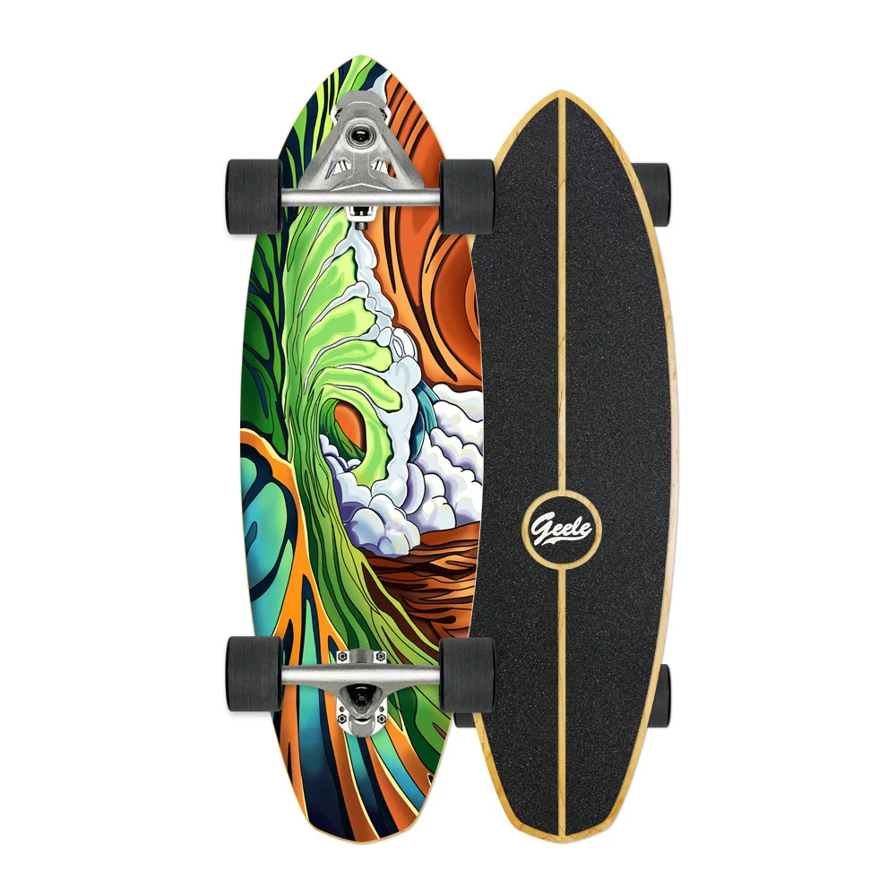 Cx7 Land Surf Board 32 Pollici Principiante Tavola Da Surf Esercizio Pennello Street Big Fish Board Walking Skateboard Longboard Penny Board
