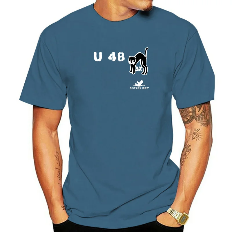 Magliette Camisa Stampate 100% Cotone U Boat U48 Kater Wk Marine Register Tonnen U Boot Unterseeboot T Shirt Biker T-Shirt