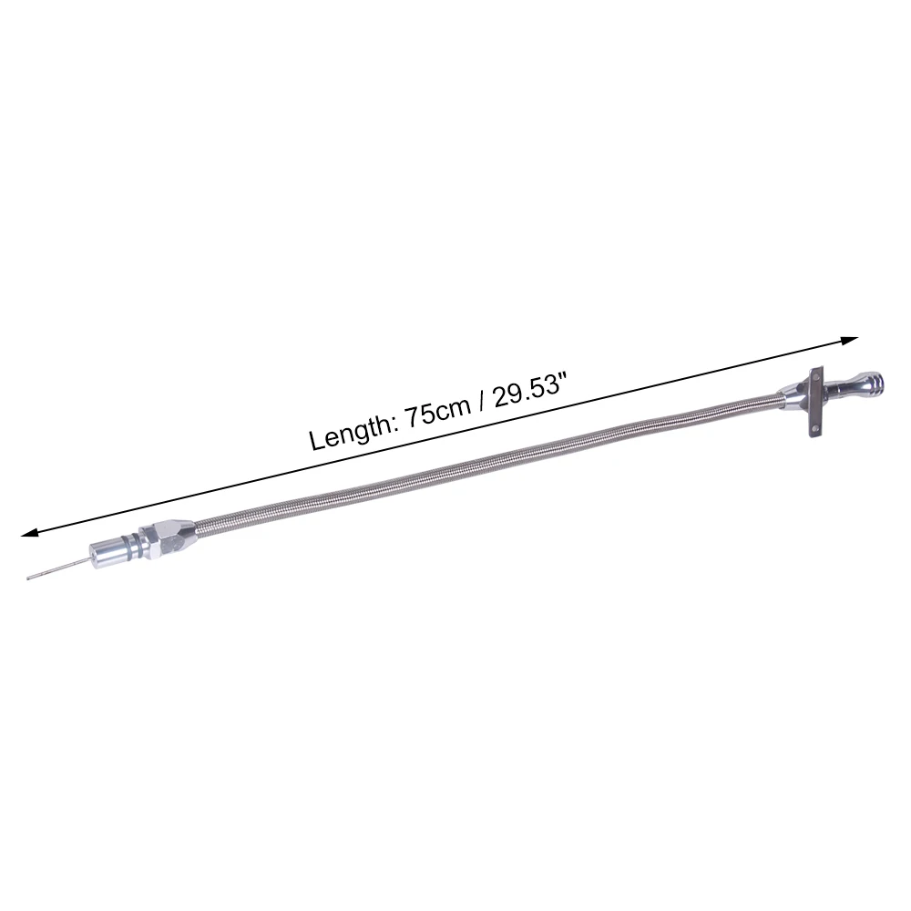 Transmission Dipstick Stainless Braided Firewall Flexible Dipstick Th350 Th-400 700R4 Tranny Sbc Bbc Trans For Chevy Gm