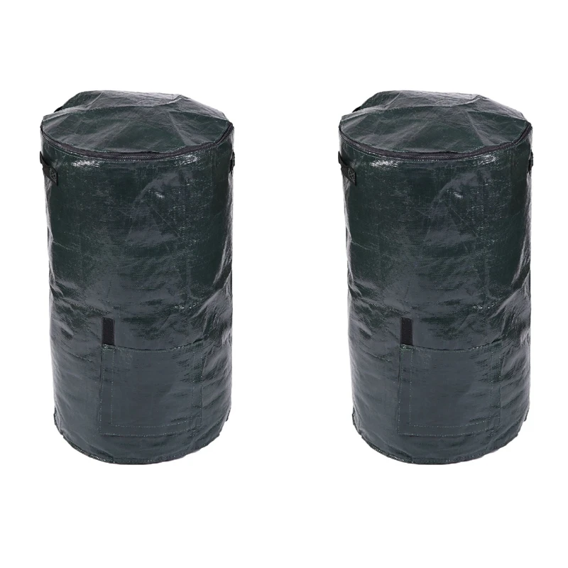 Nuovo 2X Rifiuti Organici Cucina Giardino Cortile Compost Bag Ambientale Pe Panno Fioriera Cucina Rifiuti Smaltimento Compost Bag-S