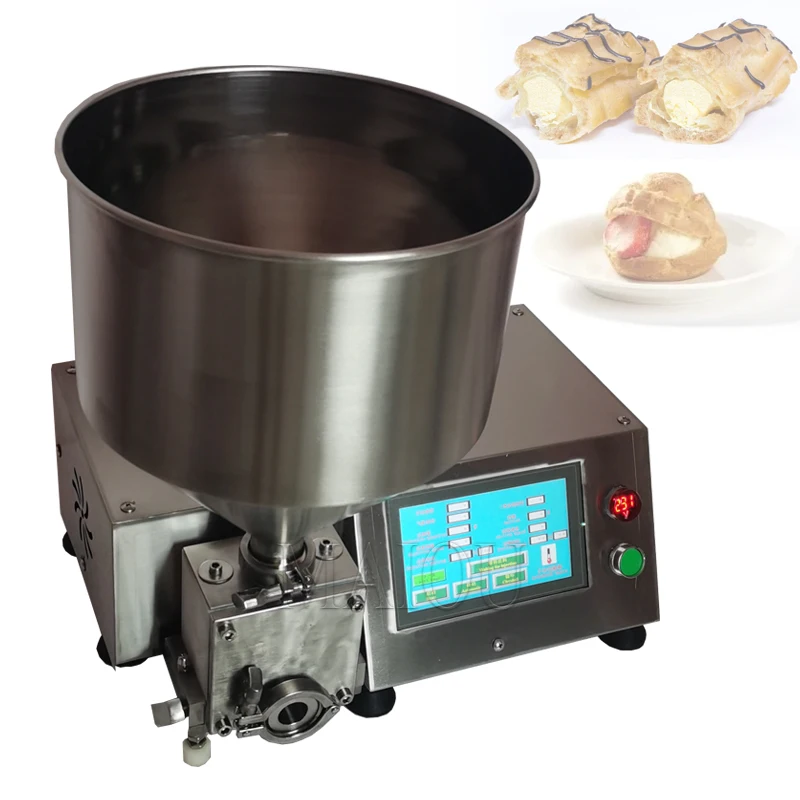 Aggiorna La Macchina Per L'Iniezione Di Marmellata Di Ciambelle Con Pannello Lcd Bream Cream Cup Cake Filling Machine