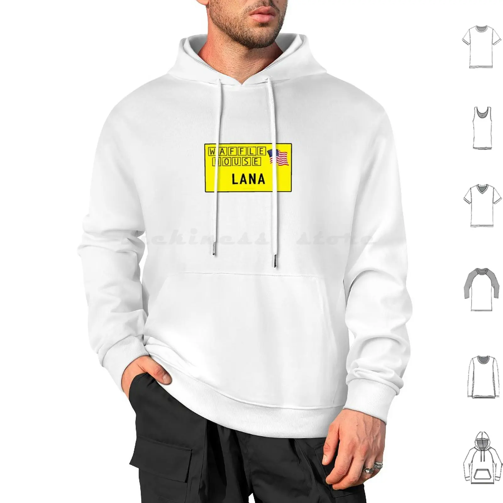 Lana Del Rey Waffle House Name Tag Felpa Con Cappuccio Cotone Manica Lunga Lana Del Rey Waffle House Name Tag Lana Del Rey Lana Rey