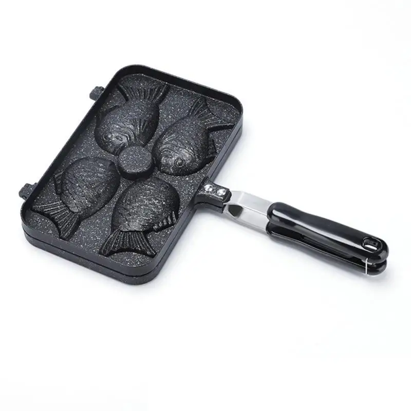 Egg Waffle Pan Black Confortevole Grip Octopus Balls Non Facilmente Deformabile Egg Waffle Kitchen Bar Forniture Taiyaki Padella