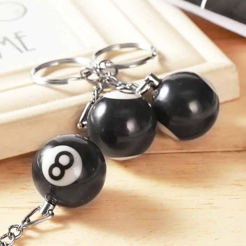 Nuovo Ciondolo Chiave Piccolo Ciondolo Portachiavi Da Biliardo Nero Piccolo Ciondolo Decorativo Piccolo Regalo