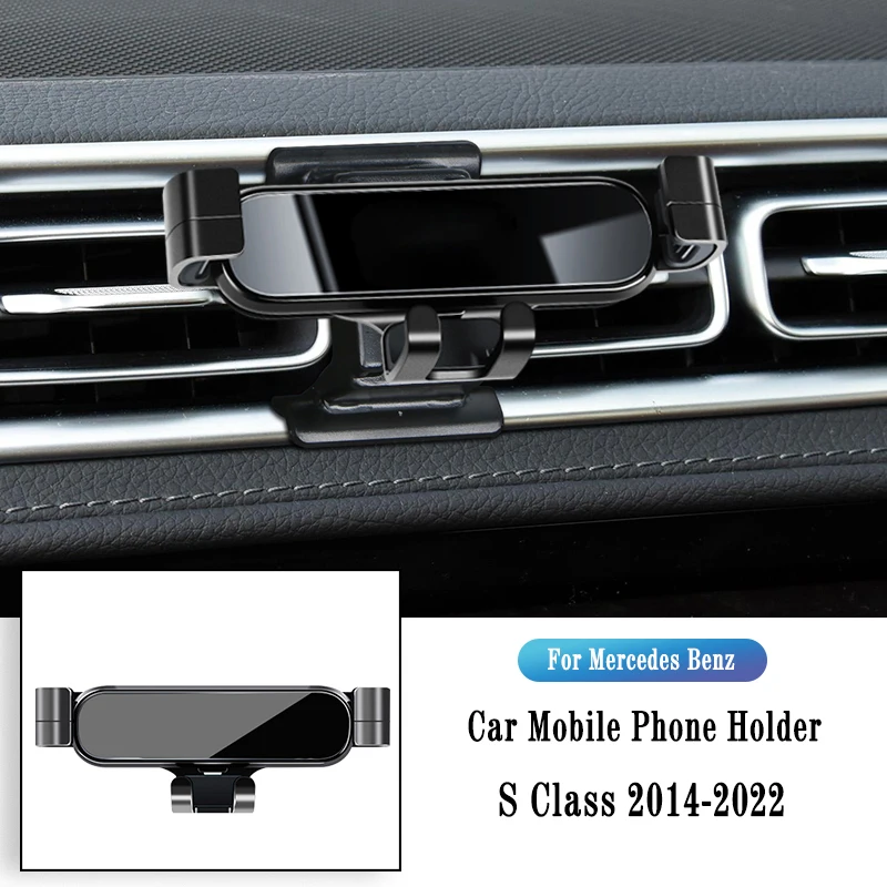 Supporto Per Telefono Da Auto Per Mercedes Benz Classe S W222 W223 14-22 Staffa Di Navigazione A Gravità Presa D'Aria Staffa A Clip Supporto Girevole