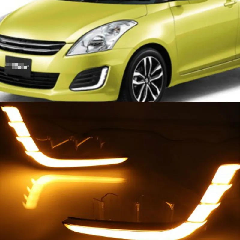 For Suzuki Swift 2014 2015 2016 Led Drl Headlight Daytime Running Lights Fog Lights Cover Headlight Fog Lamps Day Light Daylight
