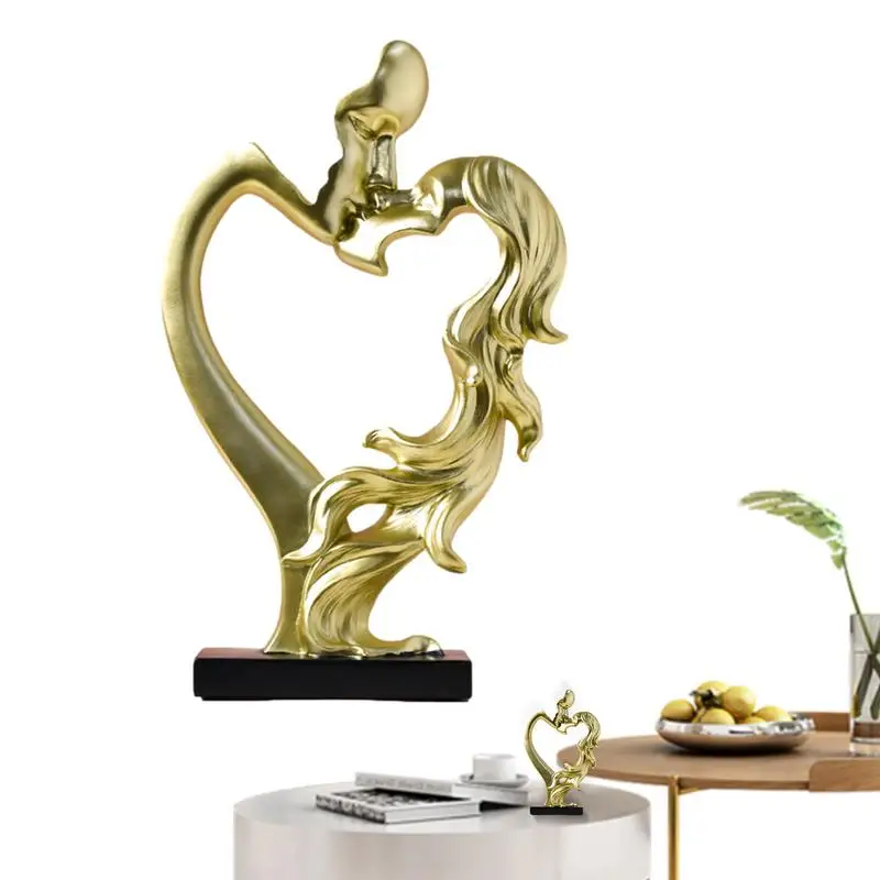 Kiss Sculpture Lovers Sculpture Amanti Decorativi Romantici Kiss Art Figurine Statue For Home Desktop Table Ornament