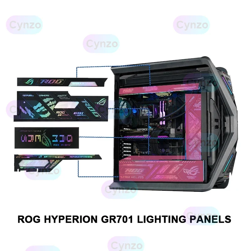 Rog Hyperion Lighting Panels Per Asus Gr701 Case,Mod Argb Aura Sync Gamers Cabinet Lightboard Kit,Refit Chassis Plate