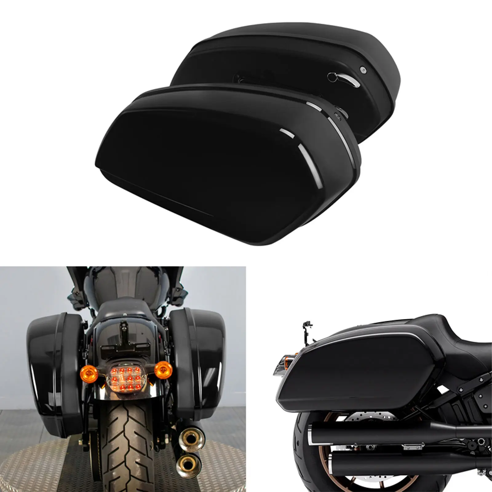 Borse Laterali Nere Lucide Per Moto Per Harley Low Rider St Fxlrst 2023 2024 Low Rider El Diablo Fxrst 2022 Low Rider S Fxlrs 2020
