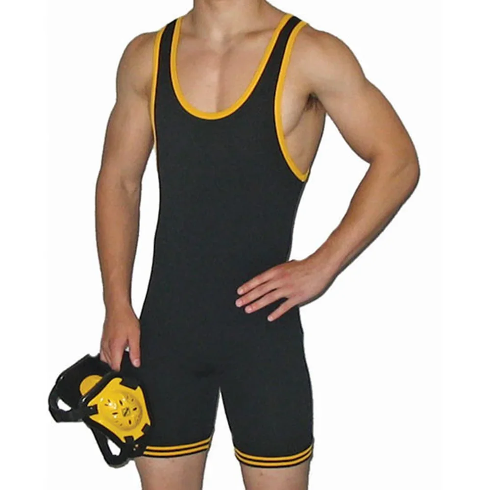 Traje De Carrera De Lucha Libre De Gimnasia Para Hombre, Mono De Boxeo Sin Mangas De Color Sunido, Medias De Levantamiento De Pe