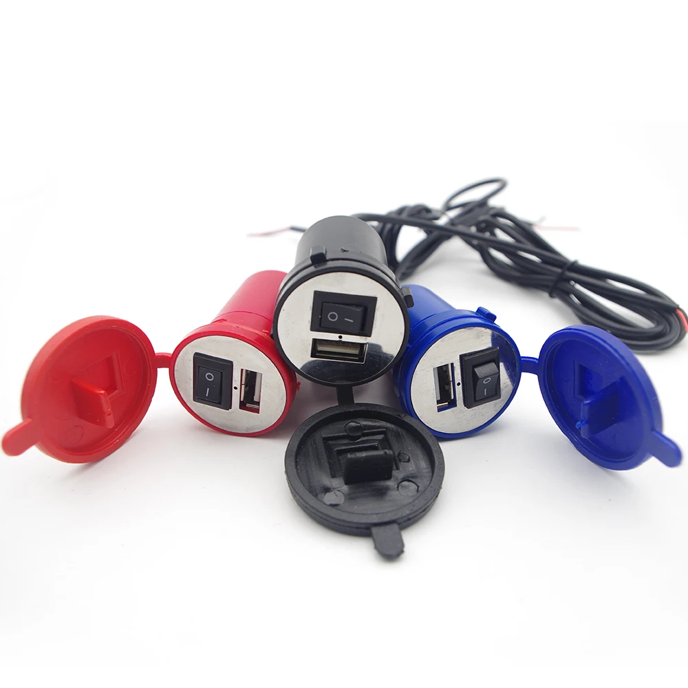 Motorcycle Moto Usb Charger Socket Motorbike Handlebar Power Adapter With Switch Waterproof For Bmw Gs1200 F800Gs K1600 K1200Lt