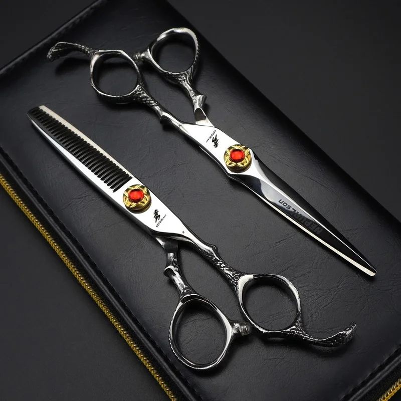 Nepurlson 6 Inch High Quality Barber Scissors Set Hair Hairdressing Professional Cutting Thinning Shears Scissor Tesoura Makas