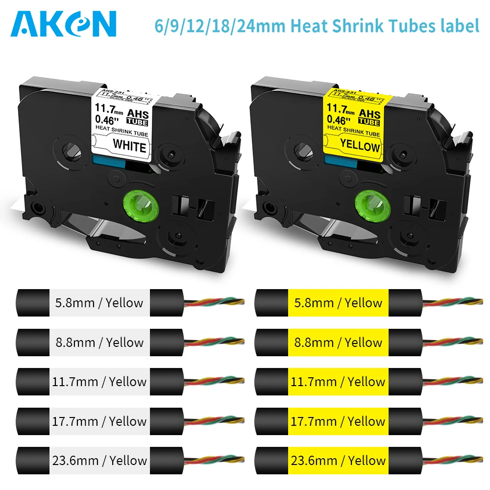 Nastro Per Etichette Con Tubi Termoretraibili Hse-231 12Mm Compatibile Per Stampante Per Etichette Brother Se-231 Hse-211 Hse221 Hs241 Per Brother P-T