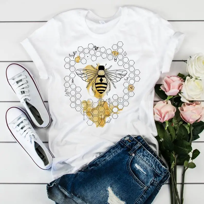 Maglietta Ape Regalo Per Donna Maglietta Vegana Maglietta Vegana Bumblebee Trendy Estate E Primavera Concetto Harajuku Camicia Casual Unisex Cotone