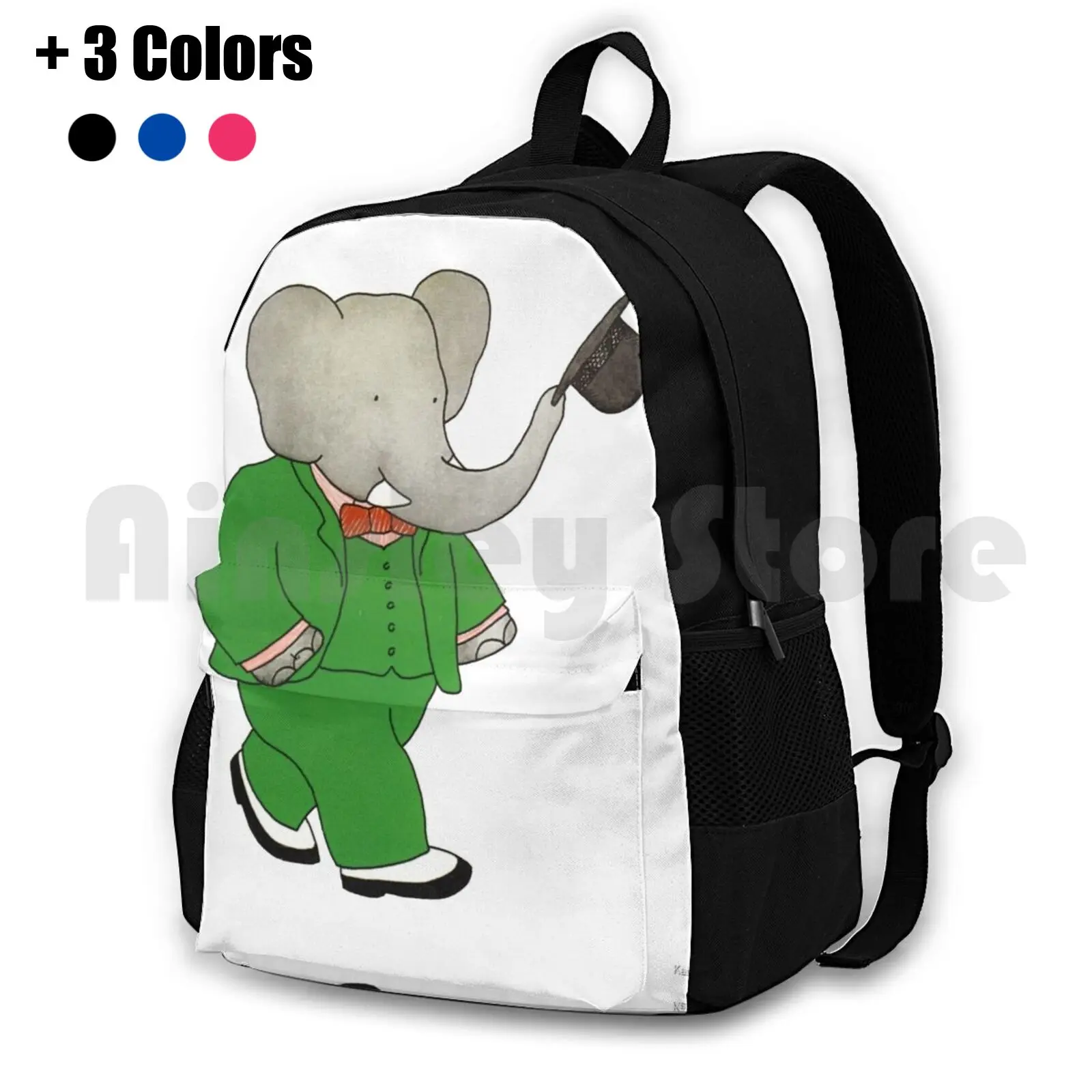 Babar L'Elephante Zaino Da Trekking All'Aperto Impermeabile Campeggio Viaggio Babar Elefante Babar L'Elefante Cartone Animato Francese Anime