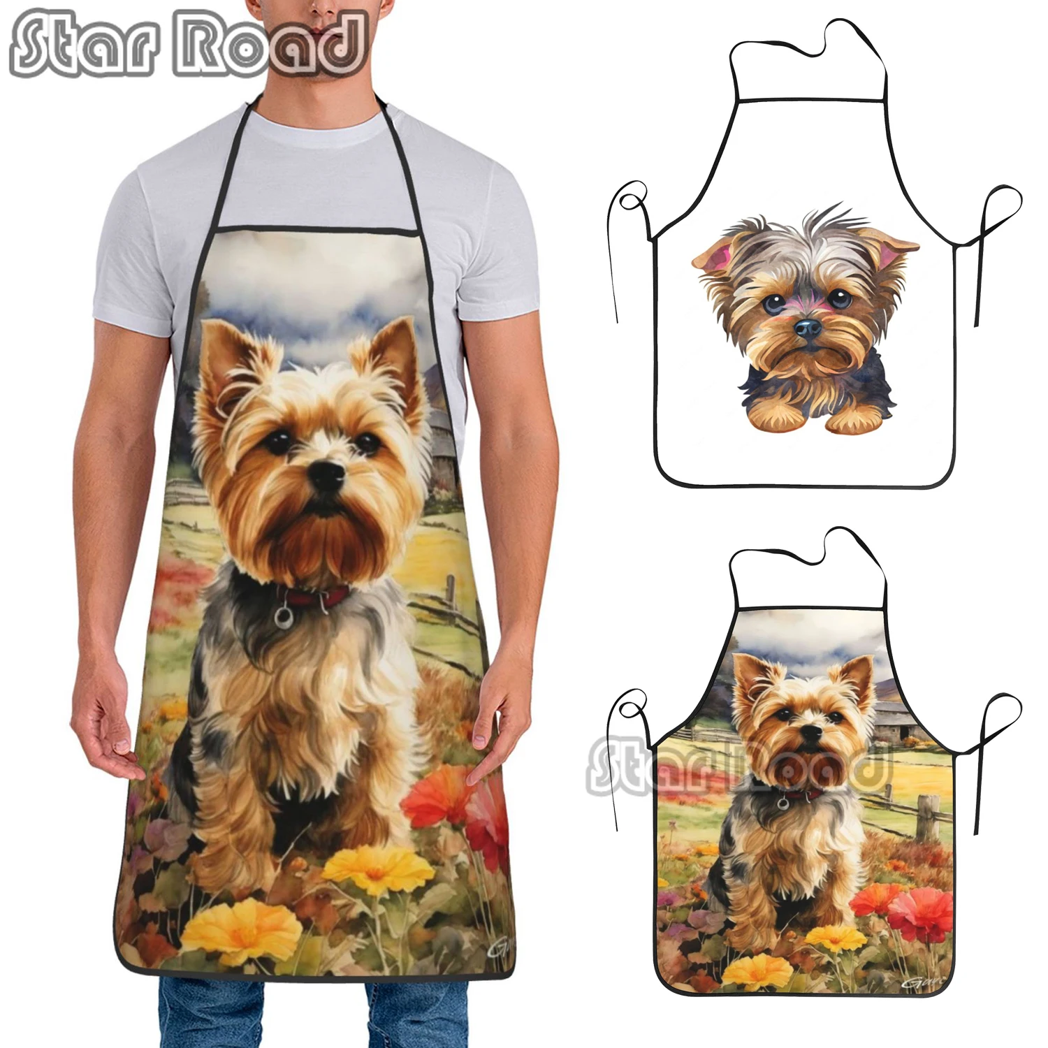 Funny Yorkshire Terrier In Pocket Kitchen Chef Cooking Grembiule Da Forno Uomo Donna Funny Yorkie Tablier Cuisine For Giardinaggio