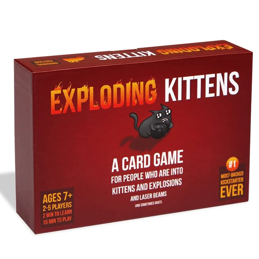 Exploding Kittens Card Game Easy Family Friendly Party Games Card Games For Teens Kids Nsfw Card Games Adults Streaking Kittens
