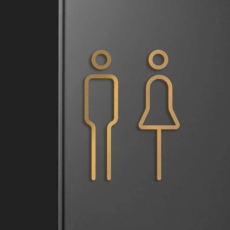 3D Uomo Donna Toilet Signs Plate Acrilico Centro Commerciale Edifici Per Uffici Porta Wall Label Sticker Promemoria Indicatore