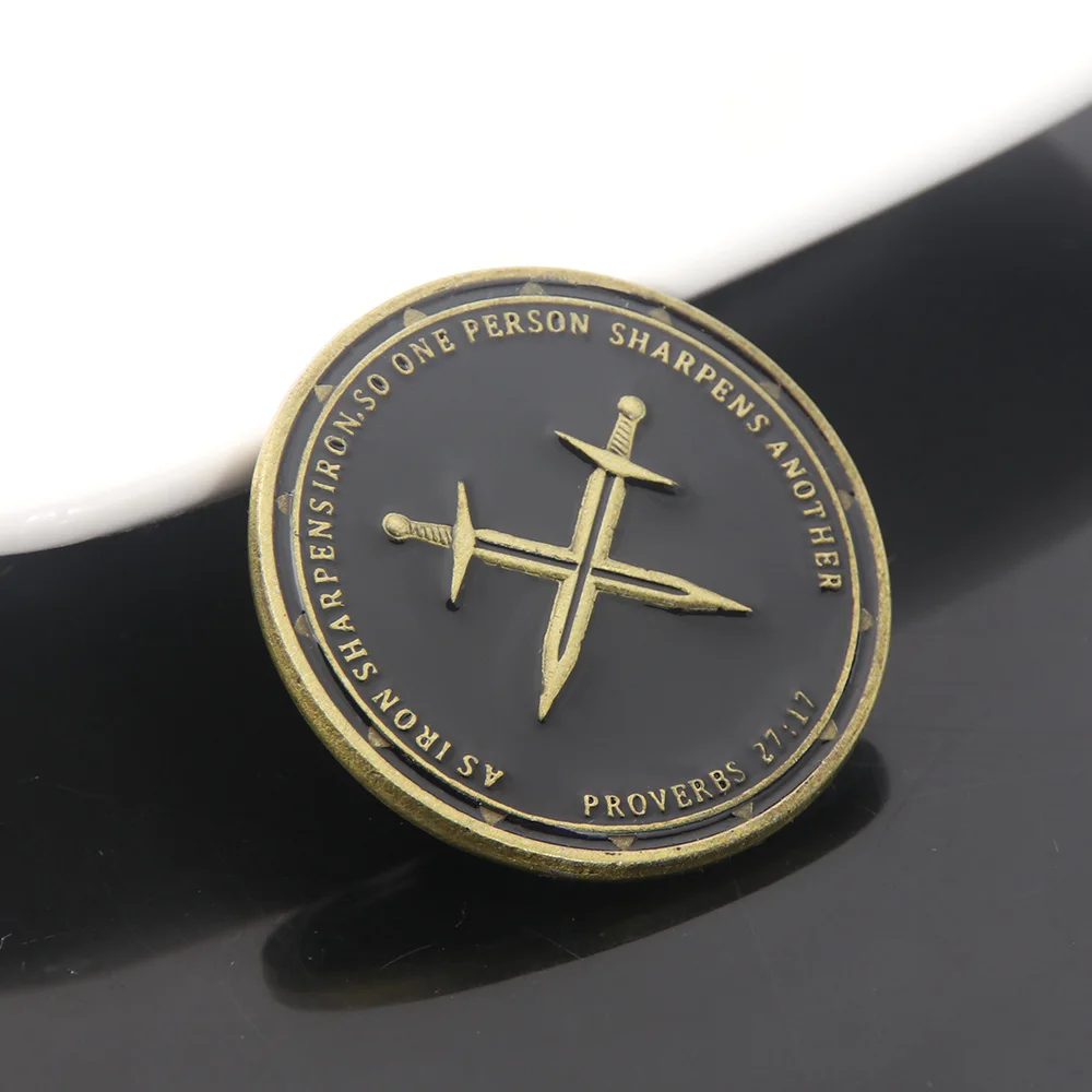 Armor Of God Iron Sharpens Iron Commemorative Coin Proverbi 27:17 Metal Coins Collection Gift