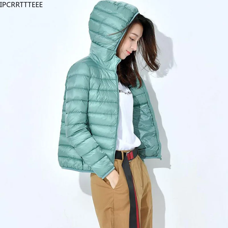 2023 New Long Sleeve Coats Body Warm Puffer Jacket Autumn Winter Down Jacket Women Coat Warm Ultralight Hooded Jackets