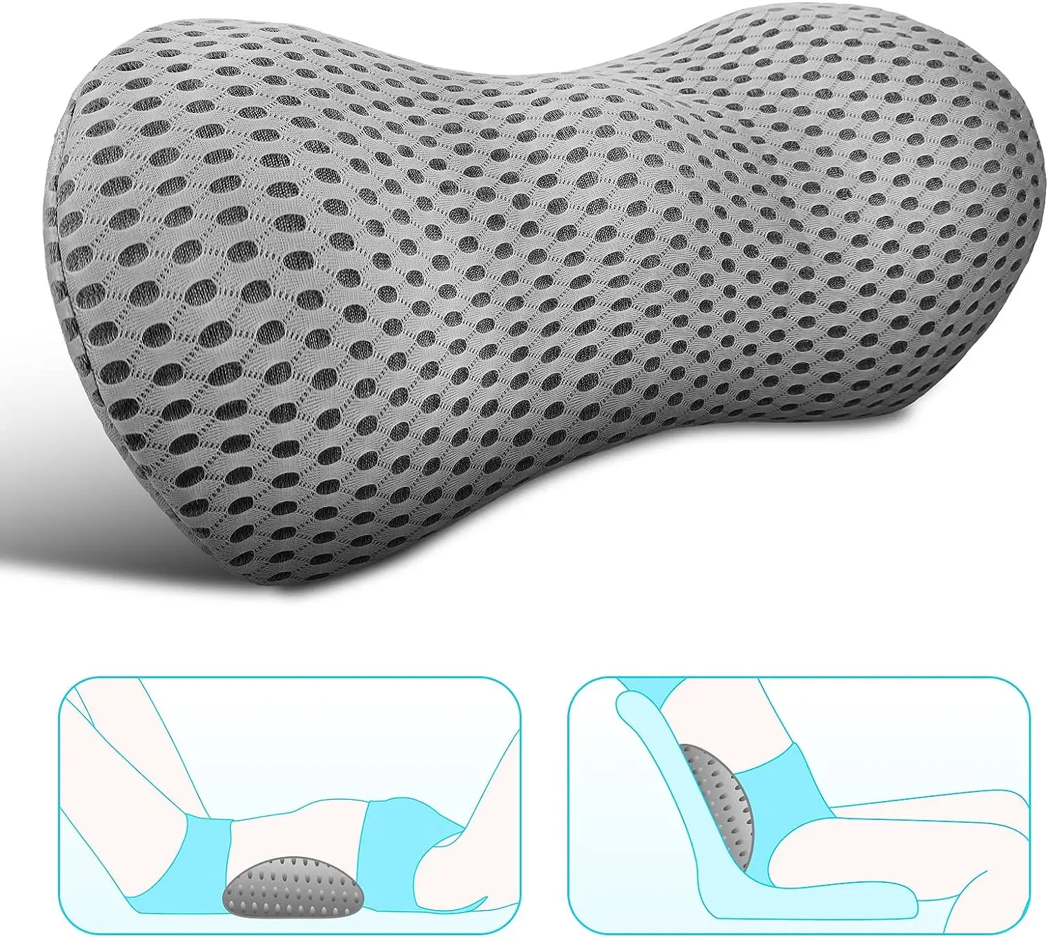 Cuscino Di Supporto Lombare Cuscino Lombare In Memory Foam Traspirante 4D Cuscino Lombare Ergonomico Aerodinamico Per Seggiolino Auto Sedia Da Ufficio