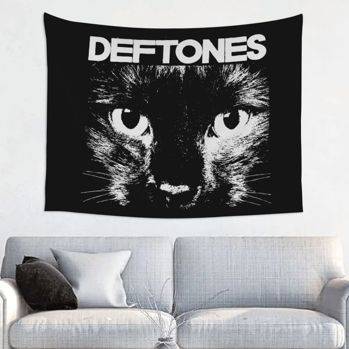 Deftones Cat Tapestry Wall Hanging Arazzo Da Parete In Poliestere Punk Hip Hop Fantasy Throw Rug Coperta Room Home Decor Yoga Mat